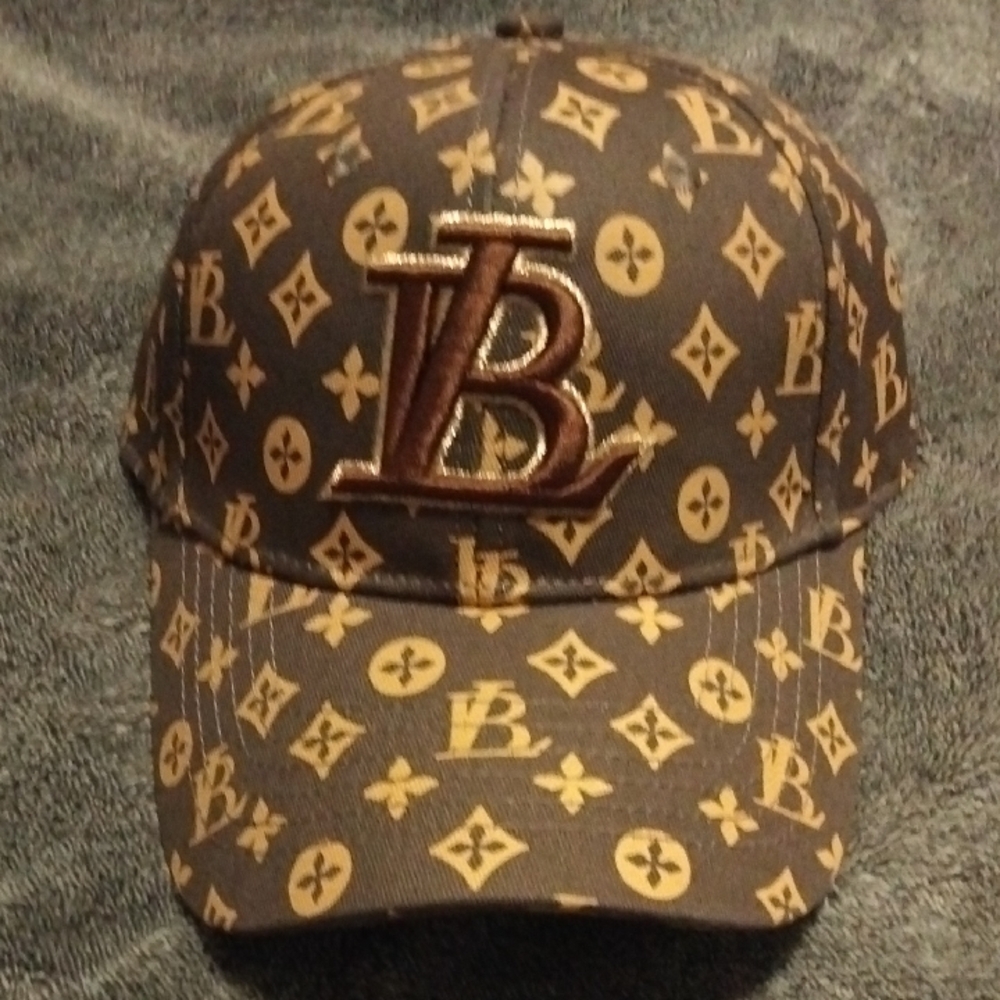 Brown and Gold Monogram Cap